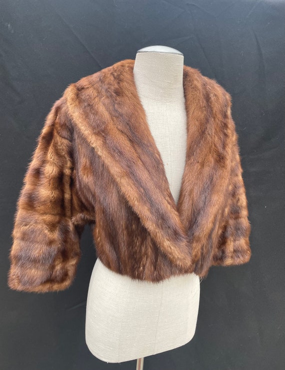 1950s vintage Hollywood cropped mink fur coat - image 6
