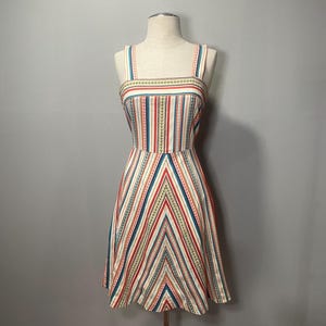 Vintage 1970s chevron striped sun dress