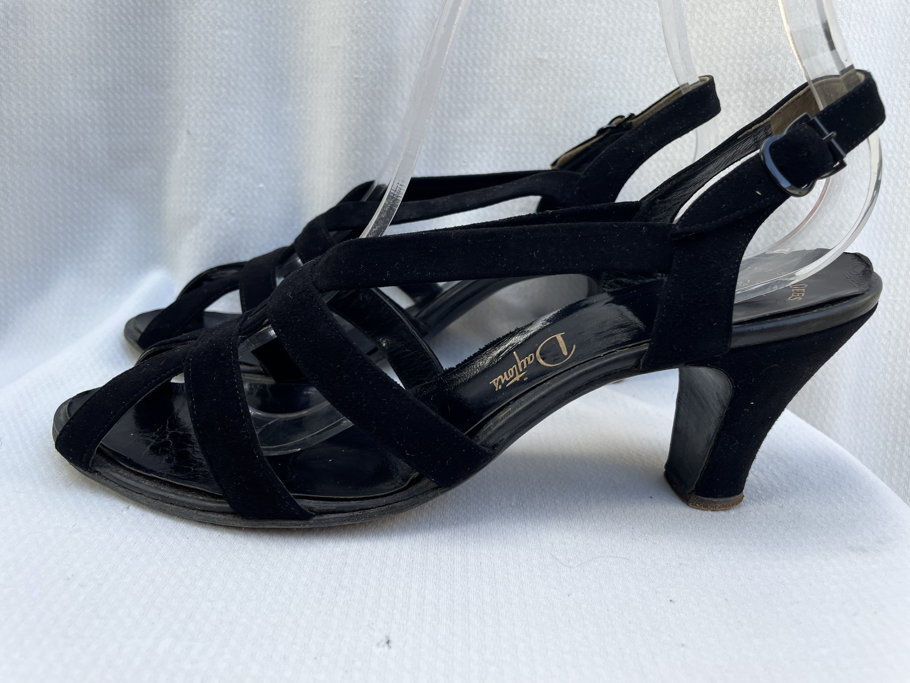 Vintage Deliso Debs 1950s Black Velvet Caged Sling Back Heels - Etsy