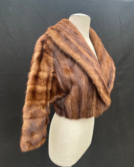 1950s vintage Hollywood cropped mink fur coat - image 3