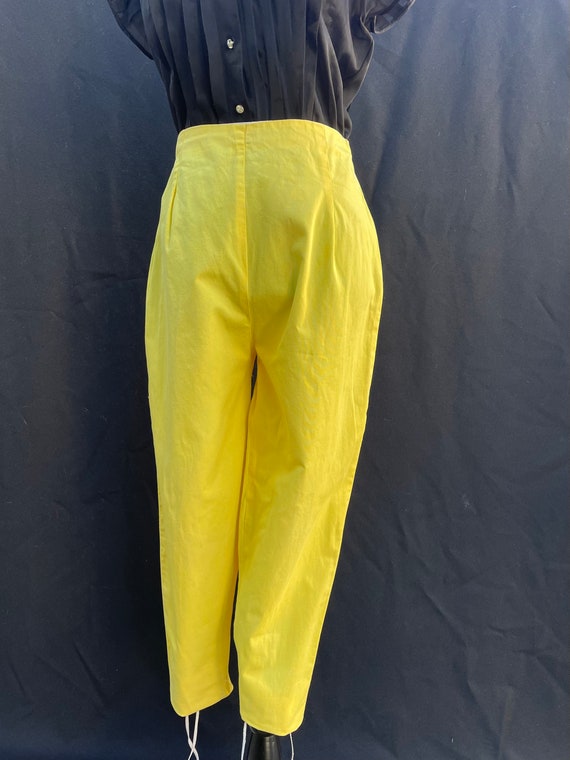 Vintage 1950s 50s Yellow high waisted cigarette p… - image 4