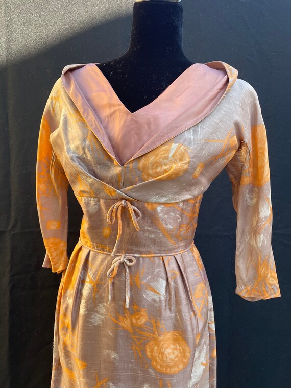 Vintage Harvest! 1950s 50s Orange Mauve rose Shel… - image 3