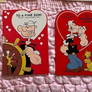 Lot 1980s Large Popeye Valentine Cards-never used w/envelopes
