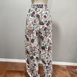 Vintage 1980s 80s parachute novelty colorful pants