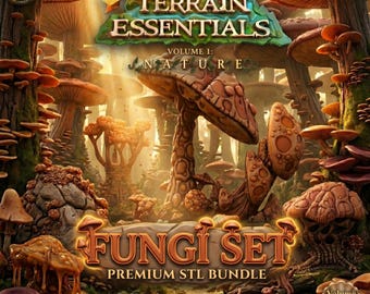 Fungi Terrain STL Bundle, Fantasy 3D Printable Scenery, Dark Forest Battle Map (Digital Download)