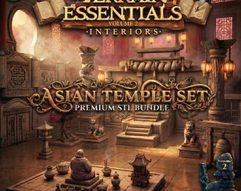 Asian Temple Set STL Bundle: Fantasy RPG Wargame Scenery (Digital Download)