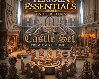 Castle Interior STL Bundle: Tabletop RPG, Wargame, Diorama Scenery Files (Digital Download)