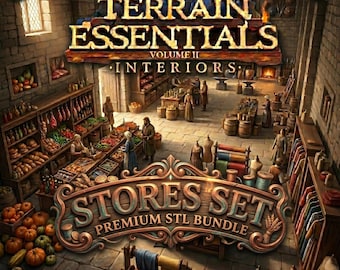 Fantasy Shop Interior Terrain STL Bundle: Merchant Market Scenery Files