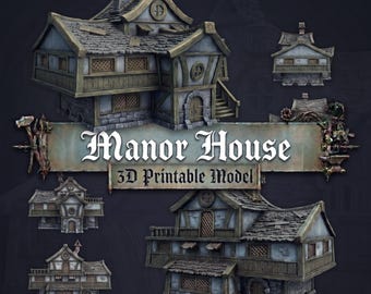 Gothic Manor House STL: Modular Medieval Fantasy Terrain (Digital Download)
