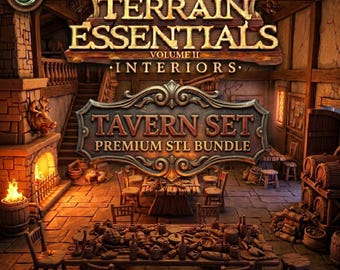 Tavern Set STL Bundle: Medieval Fantasy Interior Scenery (Digital Download)