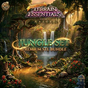 Jungle Terrain-set: STL-bundel voor tabletop-RPG's (digitale download)