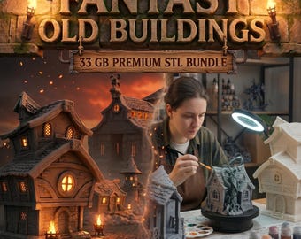 Medieval Fantasy Buildings STL Bundle: 3D Printable Tabletop RPG Terrain (Digital Download)