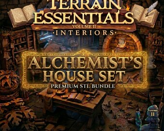 Alchemist House Set STL Bundle: Fantasy Interior Terrain for RPGs (Digital Download)