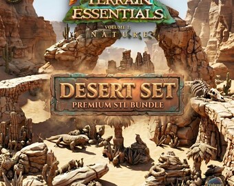 Arid Badlands Desert Terrain STL Bundle (Digital Download)