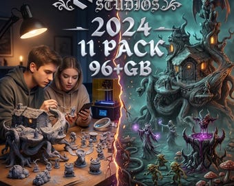 Fantasy STL Mega Bundle | 2024 | Gothic Cathedral, Elemental Terrain Miniatures (90+GB)