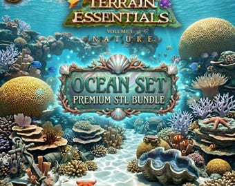 Ocean Terrain STL Bundle: Coral Reef, Shipwreck, Deep Sea Diorama Scenery (Digital Download)
