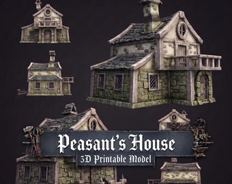 Medieval Cottage STL: 3D Printable Fantasy Terrain Miniature (Digital Download)
