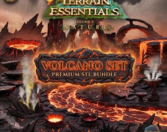 Volcano Terrain Set: STL Bundle for Fantasy RPGs (Digital Download)