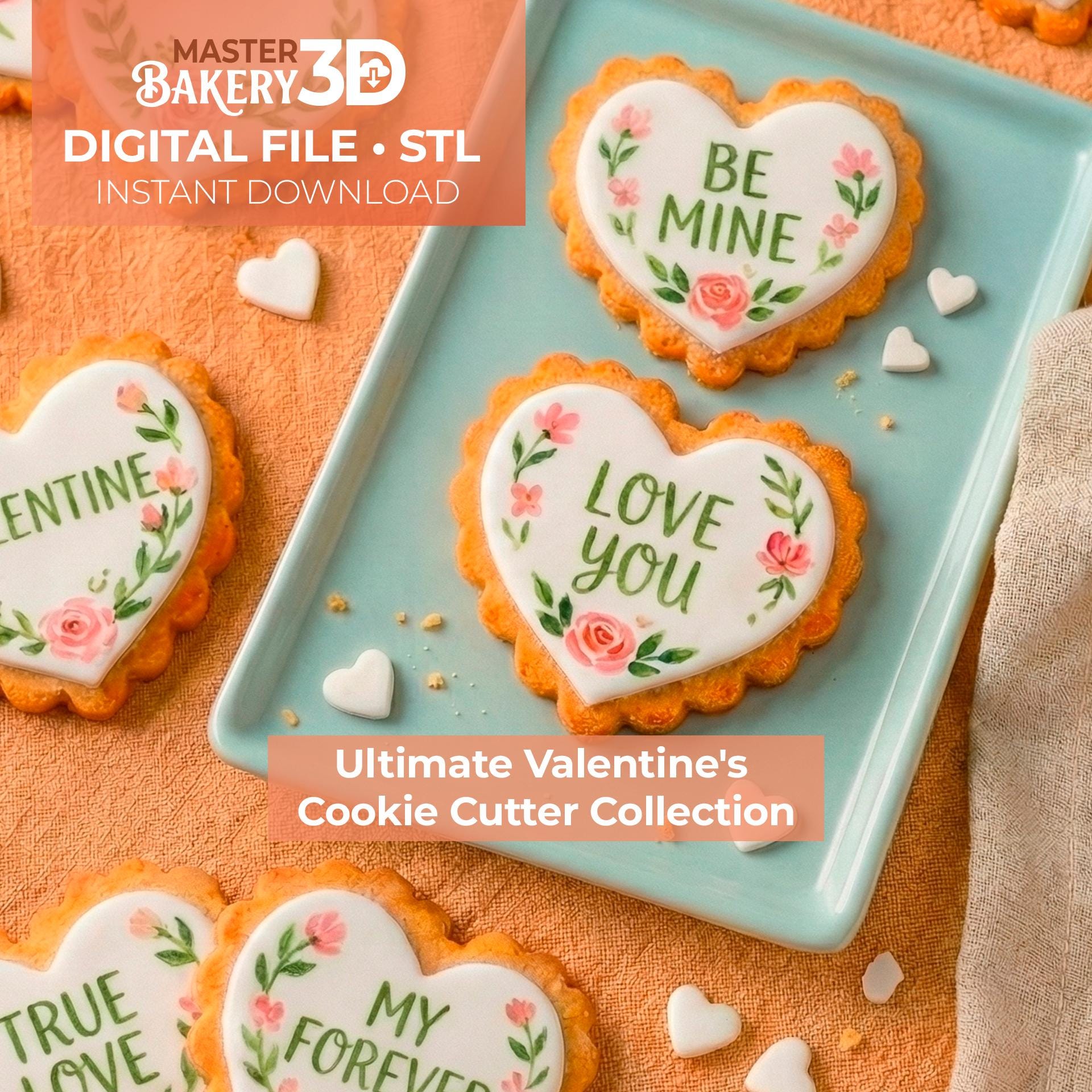 Heart Cookie Cutter Set | Scalloped & Plain Outlines (3D Print File STL ...