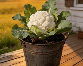 50 semillas de coliflor de variedad antigua, planta compacta para jardines pequeños, requiere paciencia, desde la semilla hasta la cuajada blanca comestible.