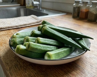 200 semillas de okra, semillas de hortalizas de temporada cálida para cultivo en bancales elevados, macetas de balcón y jardines.