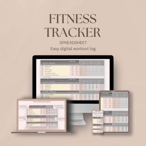 Hoja de cálculo para el seguimiento de entrenamientos en el gimnasio / Registro de actividad física / Planificador de entrenamiento digital (Descarga digital)
