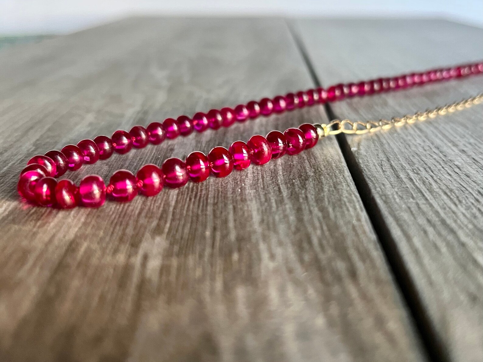 Ruby J Chain Necklace Ruby Rondelles Hand Knotted on - Etsy