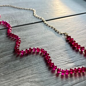 Ruby J Chain Necklace Ruby Rondelles Hand Knotted on | Etsy