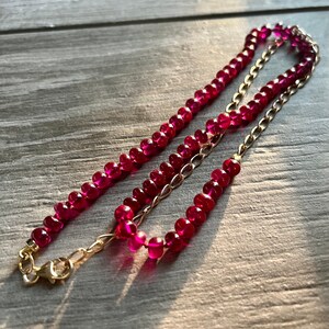 Ruby J Chain Necklace Ruby Rondelles Hand Knotted on - Etsy