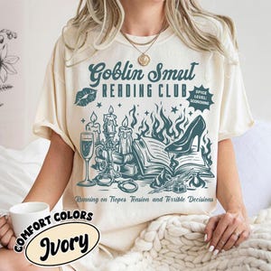 Smut Goblin Reading Club PNG, file stampabile di design dark romance romantico, libro piccante png, lettore erotico png, regalo letterario divertente per amanti dei libri