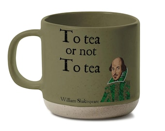 Tazza "Tè o non tè", tazza con citazione divertente di Shakespeare, tazza da caffè con umorismo letterario, regalo per amanti dei libri