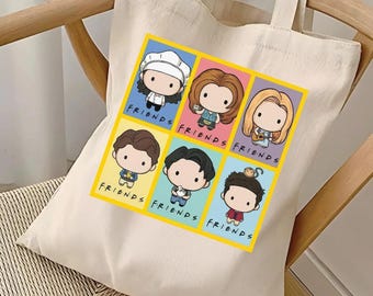 Borsa tote ispirata alla serie TV Friends, borsa tote in tela Central Perk, borsa per la spesa riutilizzabile con l'iconica sitcom, borsa tote per tutti i giorni, regalo per i fan