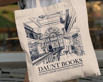 Haunted Books Tote Bag, Bookish Canvas Tote, Gothic Reader Everyday Bag, Dark Academia Library Aesthetic Tote
