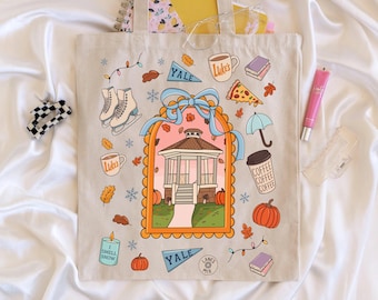Borsa tote regalo Gilmore / Caffè Luke's Diner Stars Hollow CT Connecticut Dragonfly Inn Autunno Riguarda la serie TV Rory Lorelai Regali per ragazze appassionate di libri