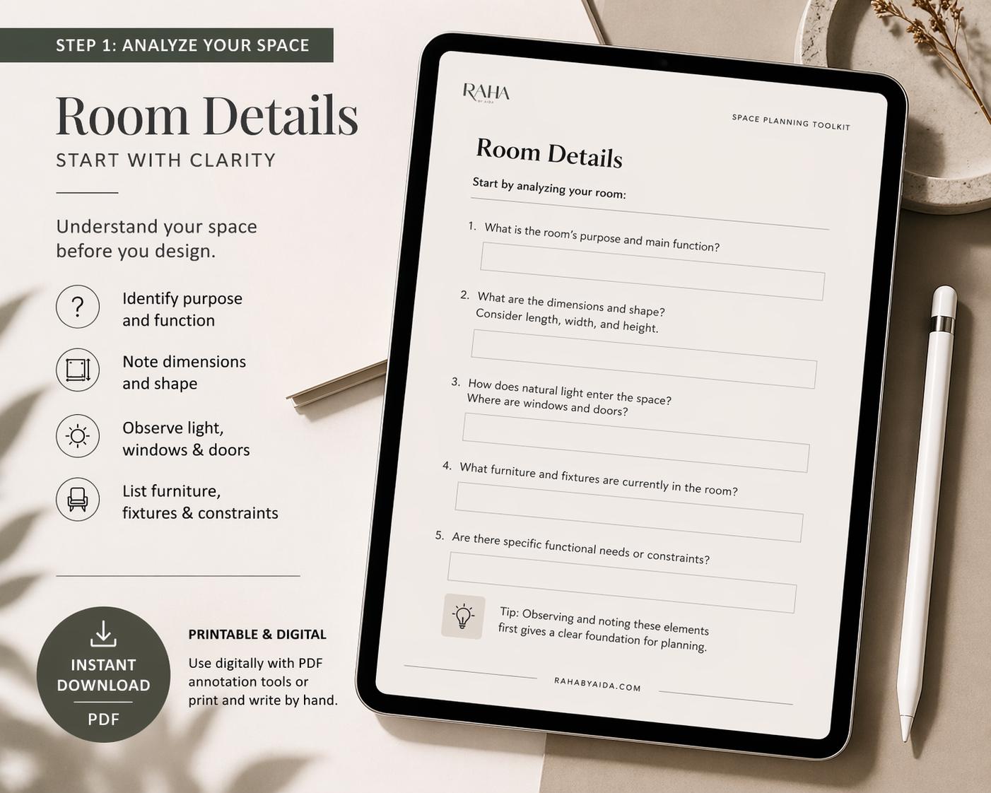 Interior Design Space Planning Toolkit | Room Layout & Circulation PDF ...