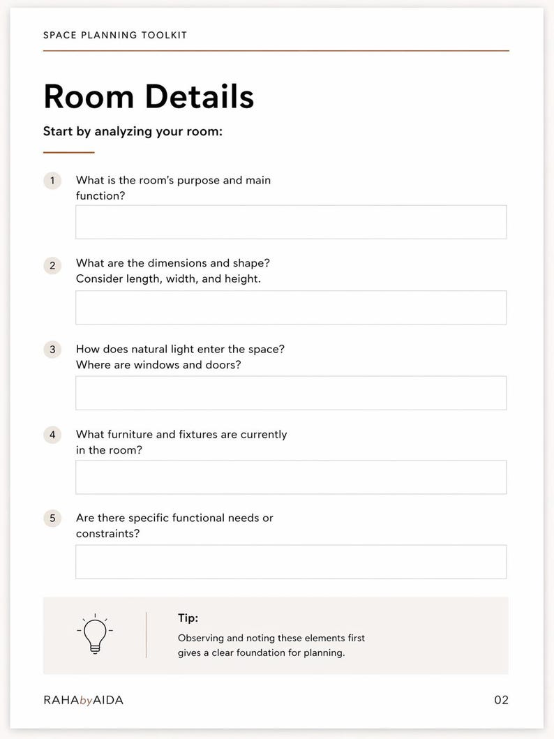Material Decision Worksheet | Interior Design Material Selection Tool ...