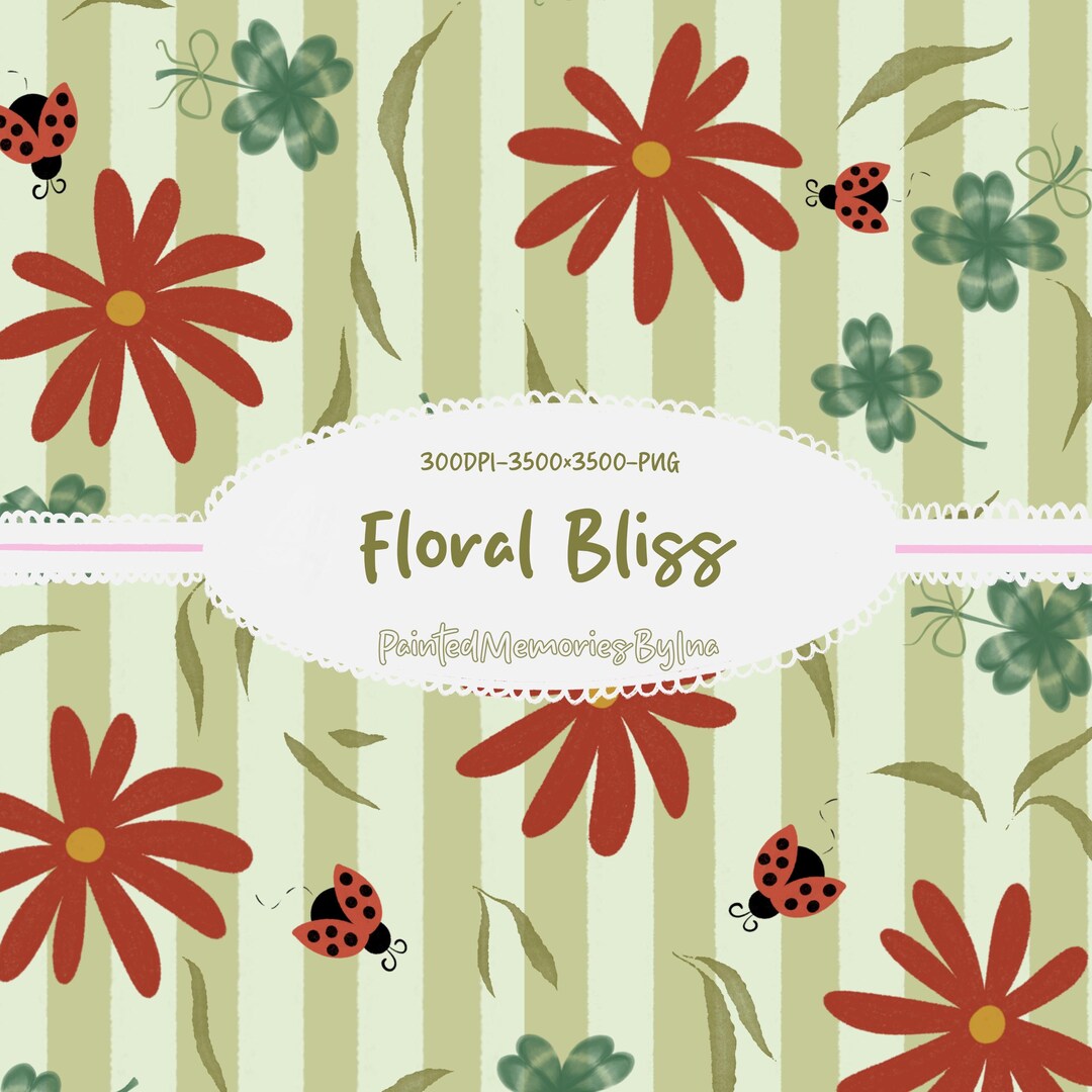Bliss Patterns Floral Bliss Seamless Pattern for Designing Products (digital Download ...