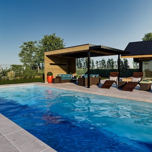 Benutzerdefinierte 3D-Landschaftsdesign-Visualisierung | Garten Terrasse 3D gerendert | Garten, Pool & Hard Scape 3D Modell