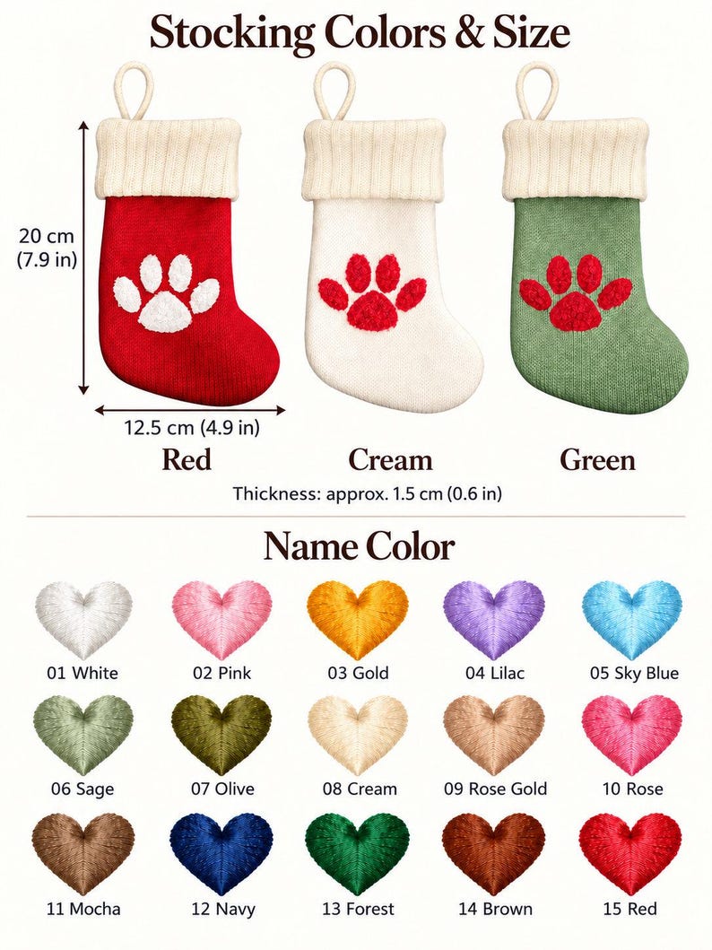Personalised Pet Christmas Stocking With Embroidered Name, Small ...