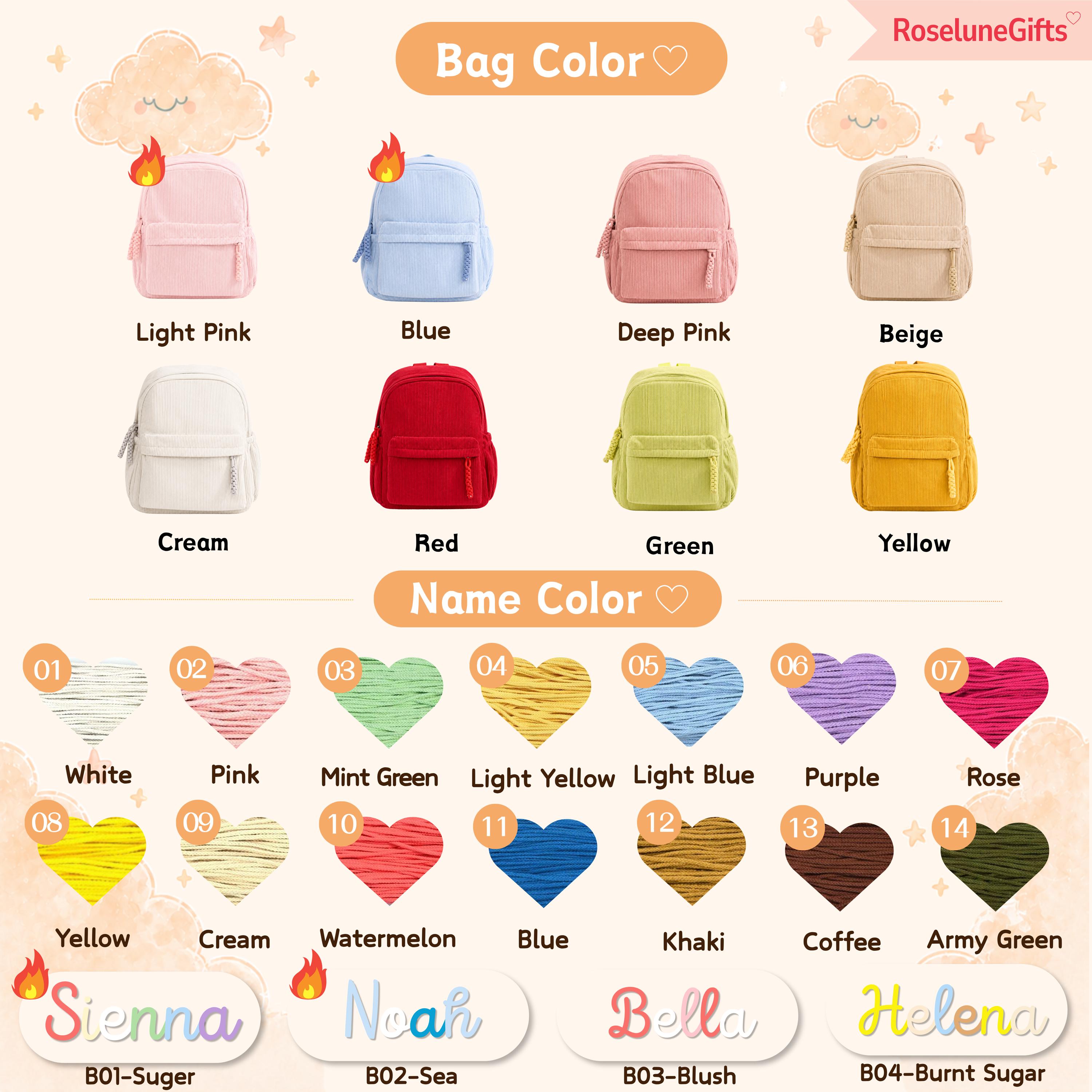 Personalized Mini Corduroy Kids Backpack – Custom Name Toddler School ...