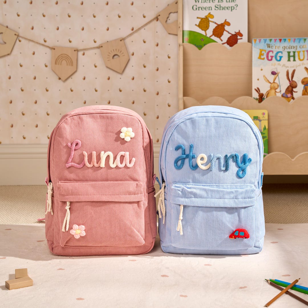 Personalized Corduroy Backpack Custom Name Toddler Preschool Kids ...