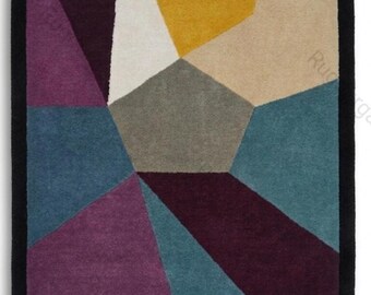 Colorful Floral Wool Rug | Handmade Area Rug | Living Room Carpet | Bohemian Garden Style Decor| Nordic knots 8x10