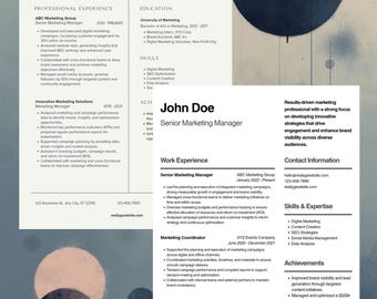 2-in-1 Resume Template Bundle | ATS Friendly, Modern CV (Canva Editable, Instant Download)