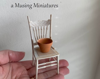 Miniature Convertible Potters Chair for1:12 Scale Rustic Country Dollhouse