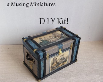 Your Choice DIY KIT Steamer Trunk for 1:12 Scale Dollhouse Steampunk Traveler
