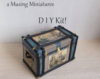 Your Choice DIY KIT Steamer Trunk for 1:12 Scale Dollhouse Steampunk Traveler