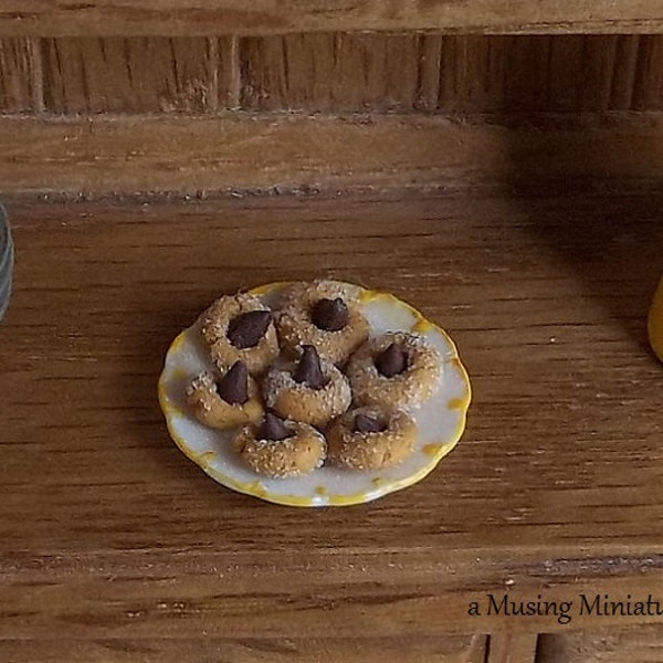 Peanut Blossoms on Plate in 1 Inch Scale for Dollhouse Miniature Kitchen or Bakery