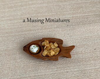 Your CHOICE Miniature Carved Fish Serving Platter for 1:12 Scale Dollhouse
