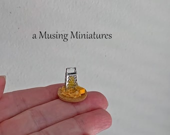 Your Choice Miniature Cheese Grater with Cheese for 1:12 Scale Dollhouse Kitchen