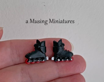 Miniature In Line Skates for 1:12 Scale Summer or Christmas Dollhouse